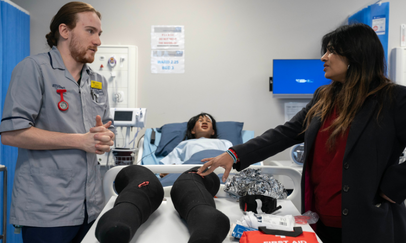 Nisha with a male nursing student 