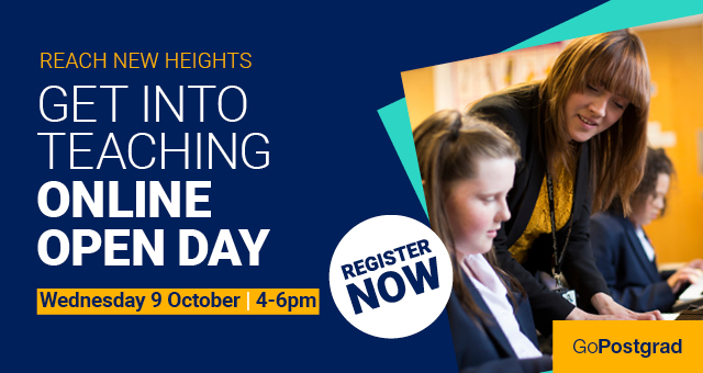 Register now for the get into teaching online open day, Wednesday 9 October 2024, 4 to 6pm